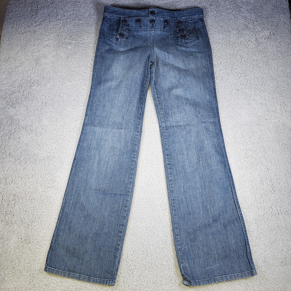 Madewell Women's 29 Sailor Wide Leg Crop Jeans Button Up Pull On